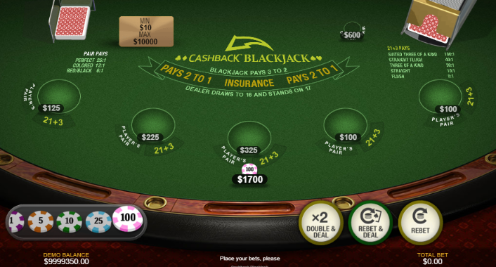 Cashback Blackjack Gameplay